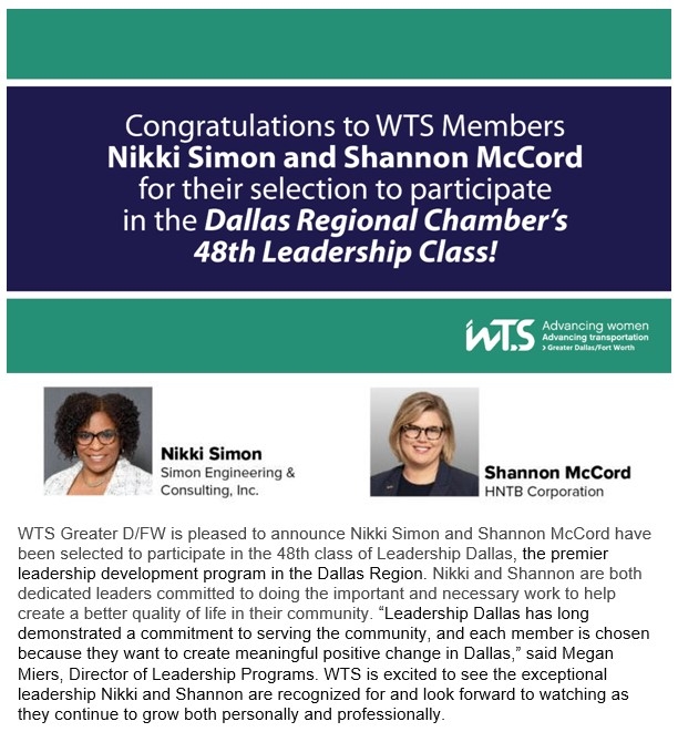 Nikki Simon, Shannon McCord selected for DRC's Leadership Dallas Class
